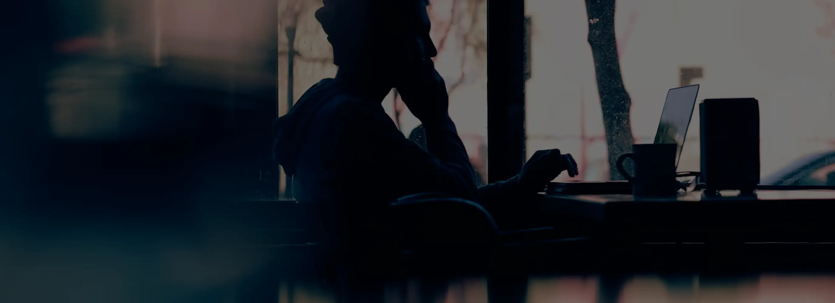 Person working on a laptop